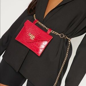 Red Chain Belt Fanny Pack